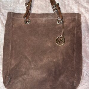 Michael Kors Brown Leather Tote Bag with Gold Hardware